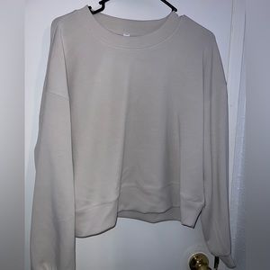 Iululemon perfectly oversized cropped crew white opal